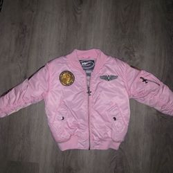 Pink Bomber Jacket/ Fall Coat  - 6 Youth Kids Girls 