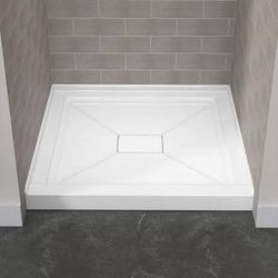 Getpro
34 in. L x 34 in. W Alcove Shower Pan Base with Center Drain Hole and Magnetic Cover in White Square Shower Base