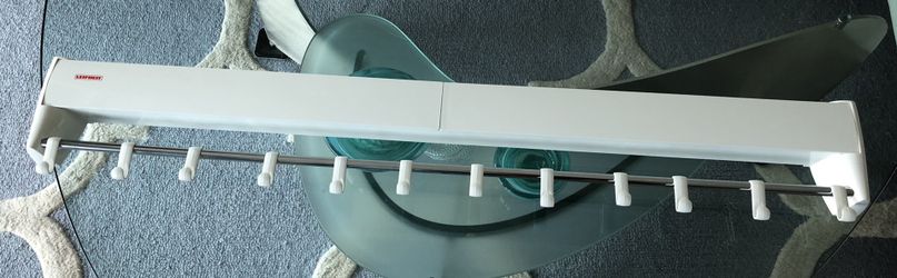Leifheit 83100 Telefix 100 Wall Mount Retractable Clothes Bra Underware Drying Rack 8 Drying Rods Clips Hangers White