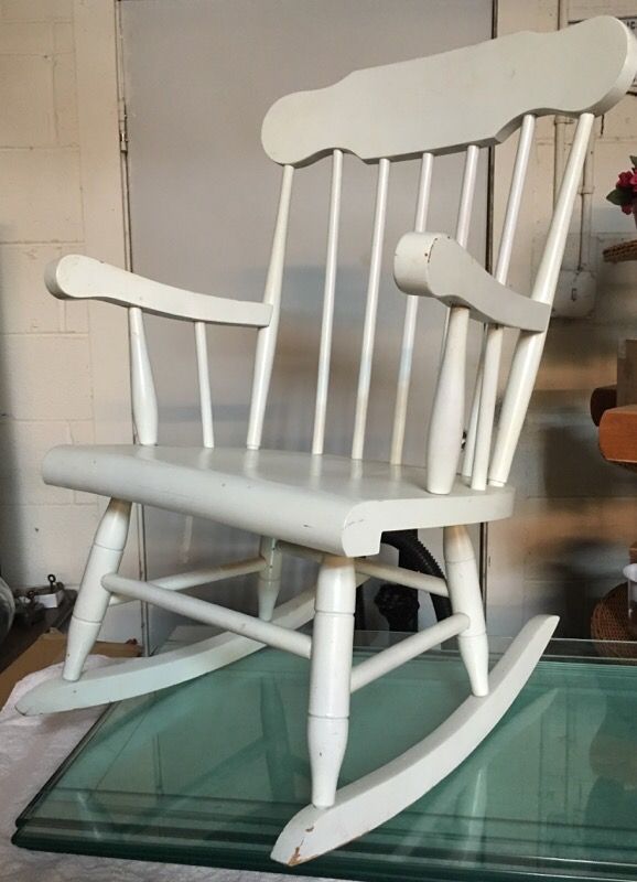 Child's white rocking chair
