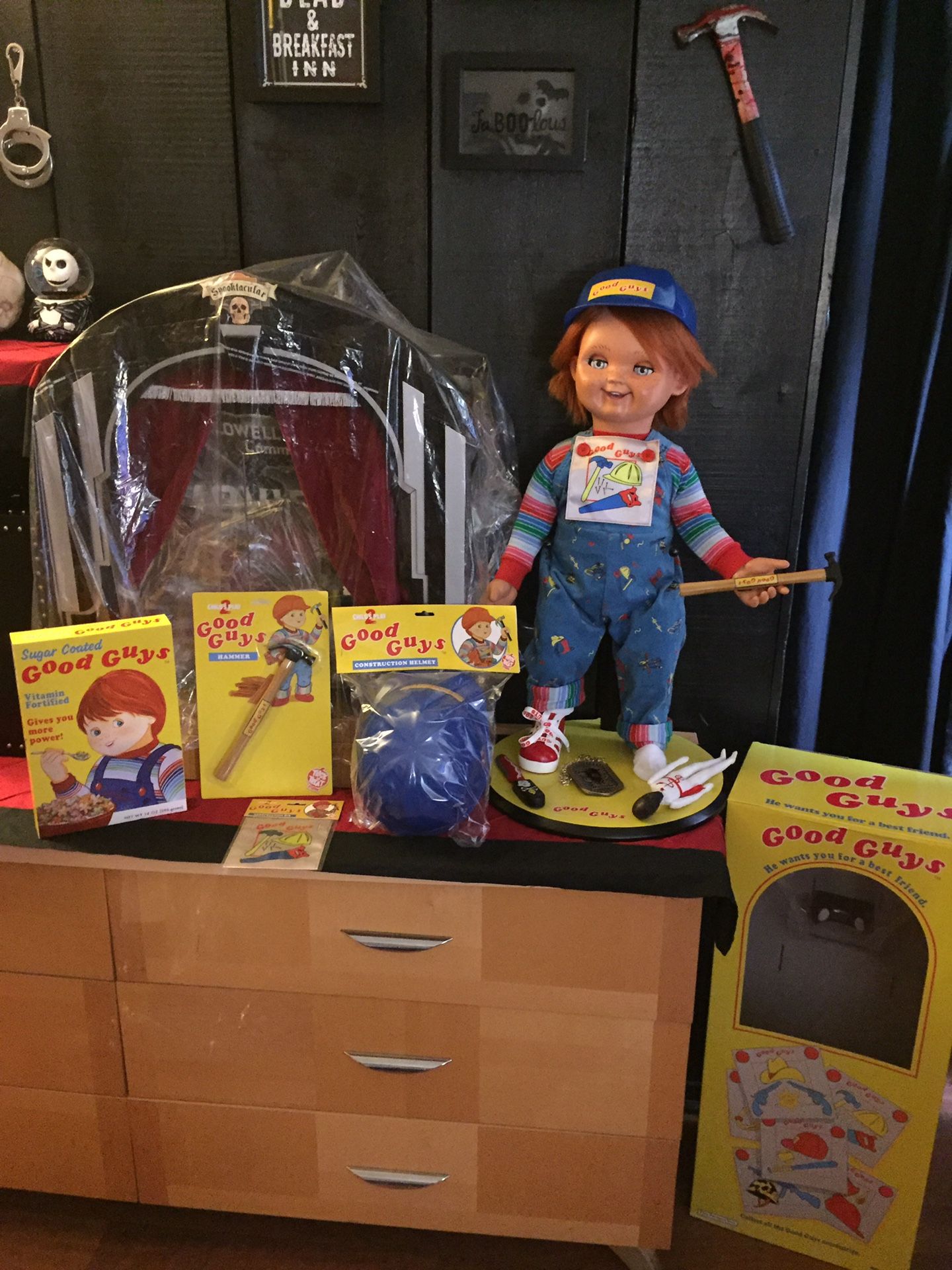Good Guy doll Chucky doll Accessories hammer/bib/hard hat only no doll