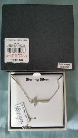 Sterling silver sideways cross