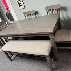 Solid Wood Dining Table With Bench NEW