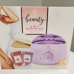 NEW Lomi Beauty Supply Supplies 4-in-1 Waxing Kit, a purple wax warmer, wax beads wooden spatulas  GIFT