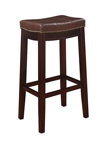 32" barstool saddle stool bonded leather brown stool - MANY 30" EACH