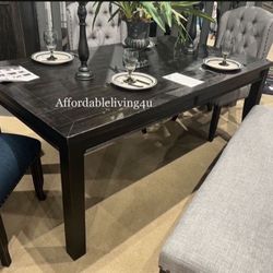 72” Antique Black Dining Table Only Brand New In Box