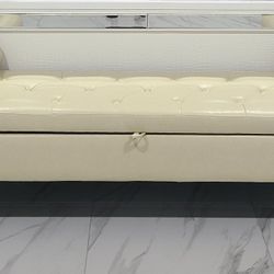 Leather Storage Bench