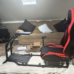 Brand New Race Simulator Cockpit With Adjustable  Leather Chair