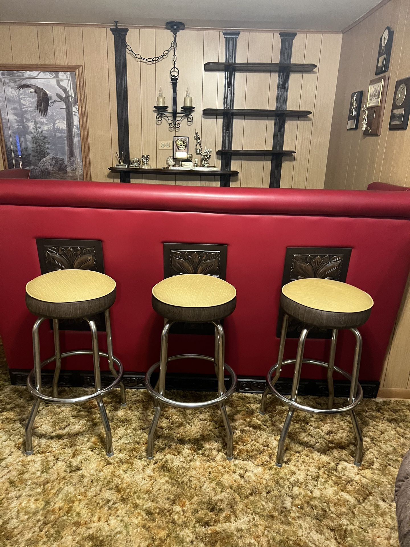 3 Vintage Barstools 