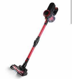 Cordless Vacuum Cleaner Lightweight Handheld Vacuum Upright Stick Floor Vacuum Battery Powered Mop with Lighting 2 Speeds 12000PA Suction 4 Tools Moun
