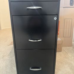 Metal Black Filing Cabinet With Lock 