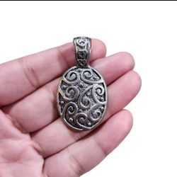 Silver Toned Filigree Pendant