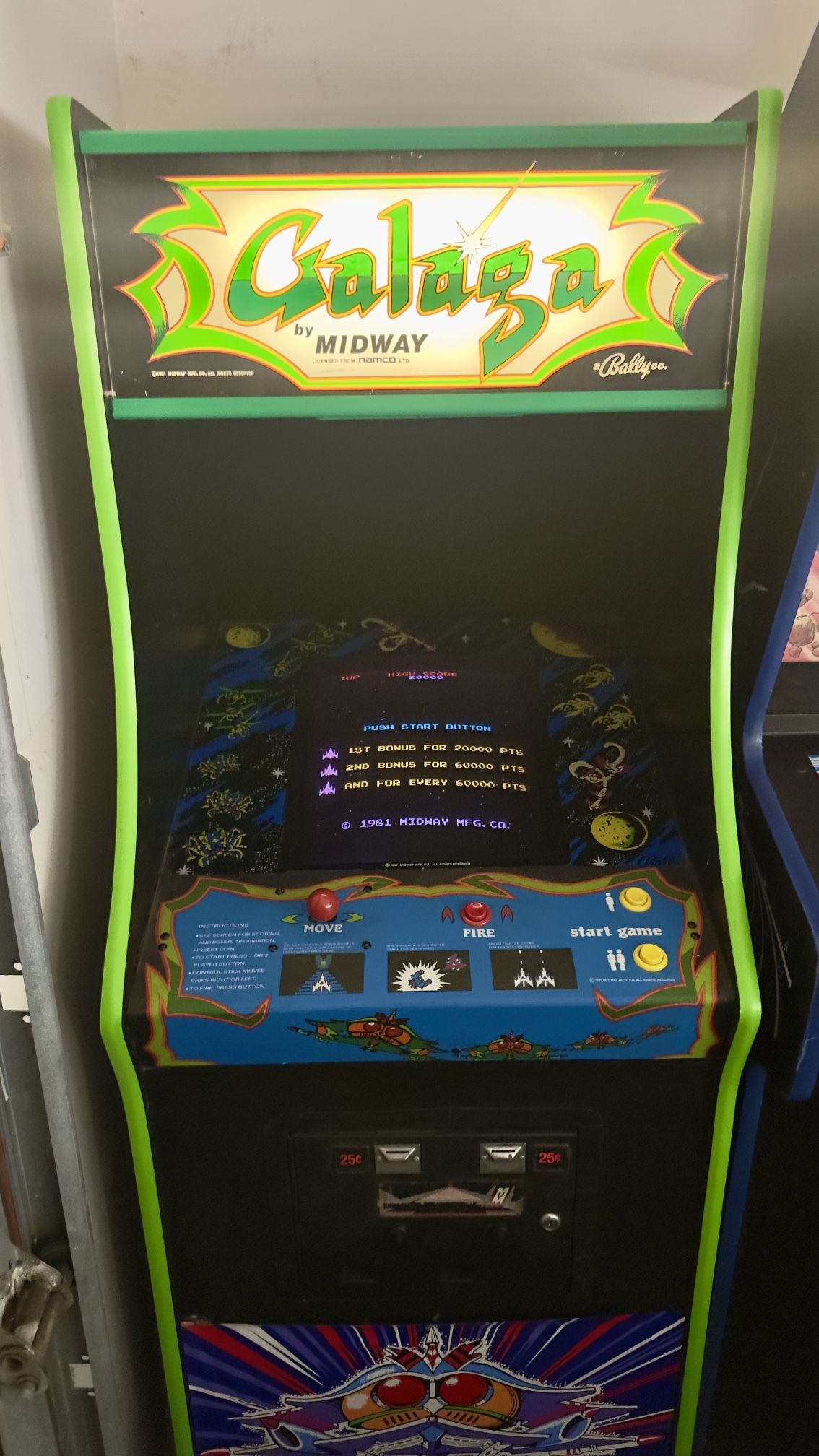 Arcade 1981 Midway Galaga Beautifully Restored