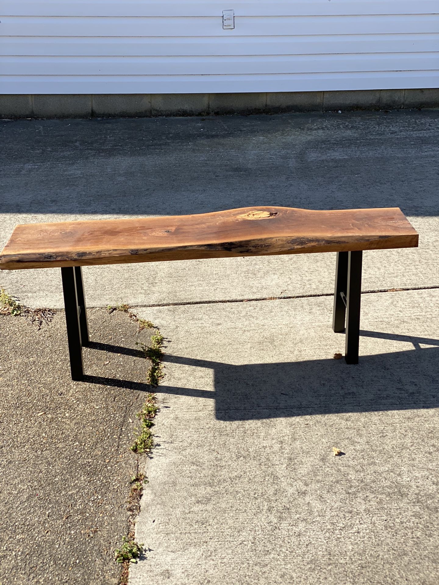 Red cherry slab bench