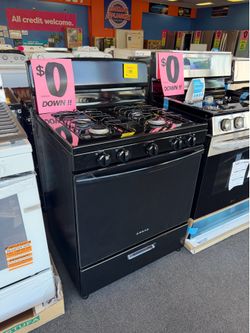 Black Amana 4 burner gas stove