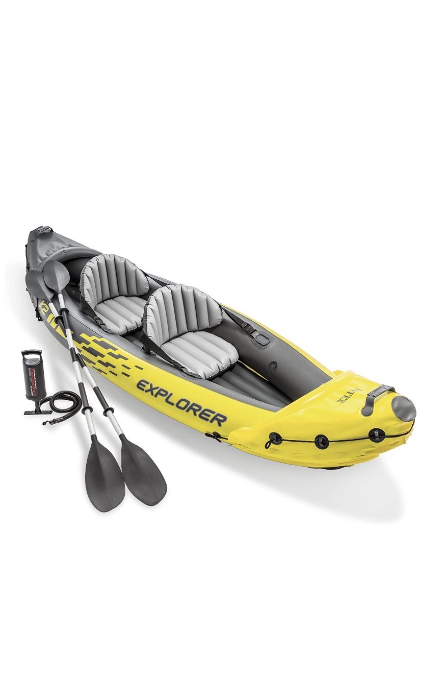 Inter Explorer K2 Kayak, 2- Person Inflatable Kayak Set And High Output Air Pump