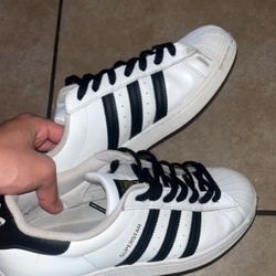 White Adidas Superstars Size 9.5