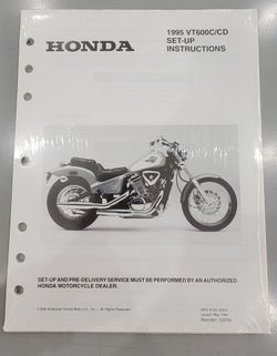 1995 Honda Shadow VT600C Set-Up Instructions Manual.
