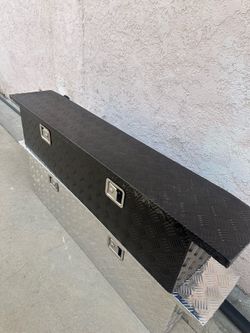 Black aluminum toolbox for truck