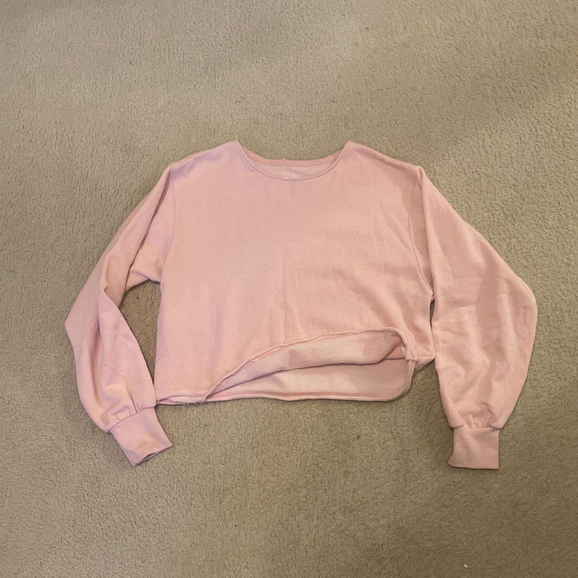 Pink Cropped Crew Neck 