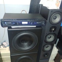 Crown Xls1002 And 12 Inch James Loudspeake Cinema Sub