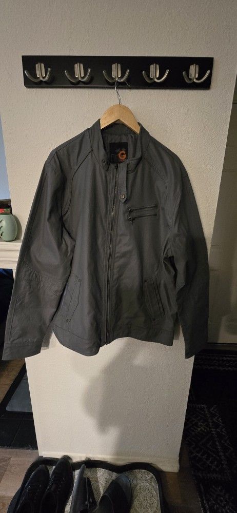 GUESS Faux-Leather Winter Jacket XXL β Gray / Gray Lining