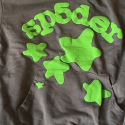 Green and Gray Sp5der hoodie
