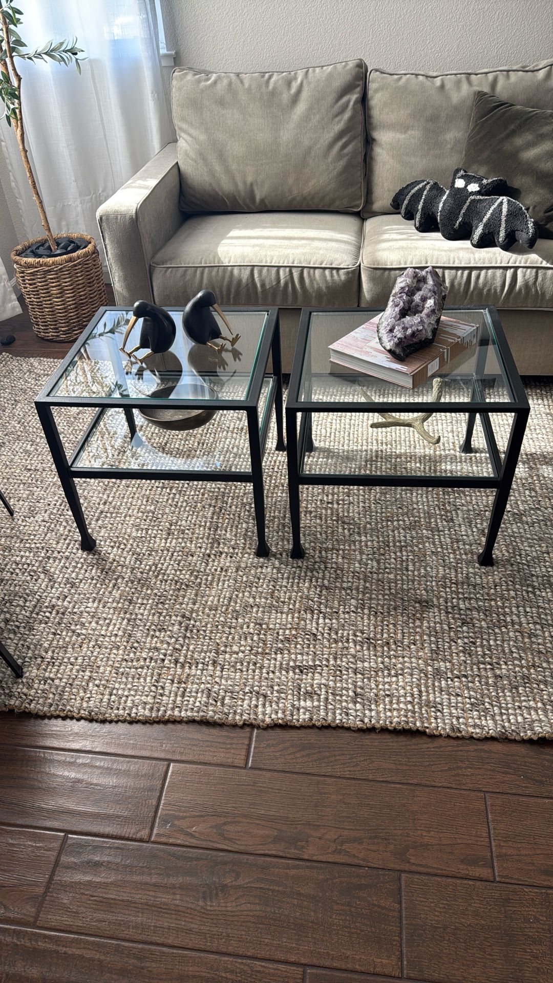 Glass End Tables  Set Of 2 