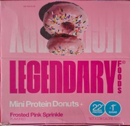 Legendary Frosted Pink Sprinkle Mini Protein Donuts+ 8-Pack Box
