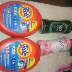 2x tide pods 102 pods in each and 2x downy unstoppables
