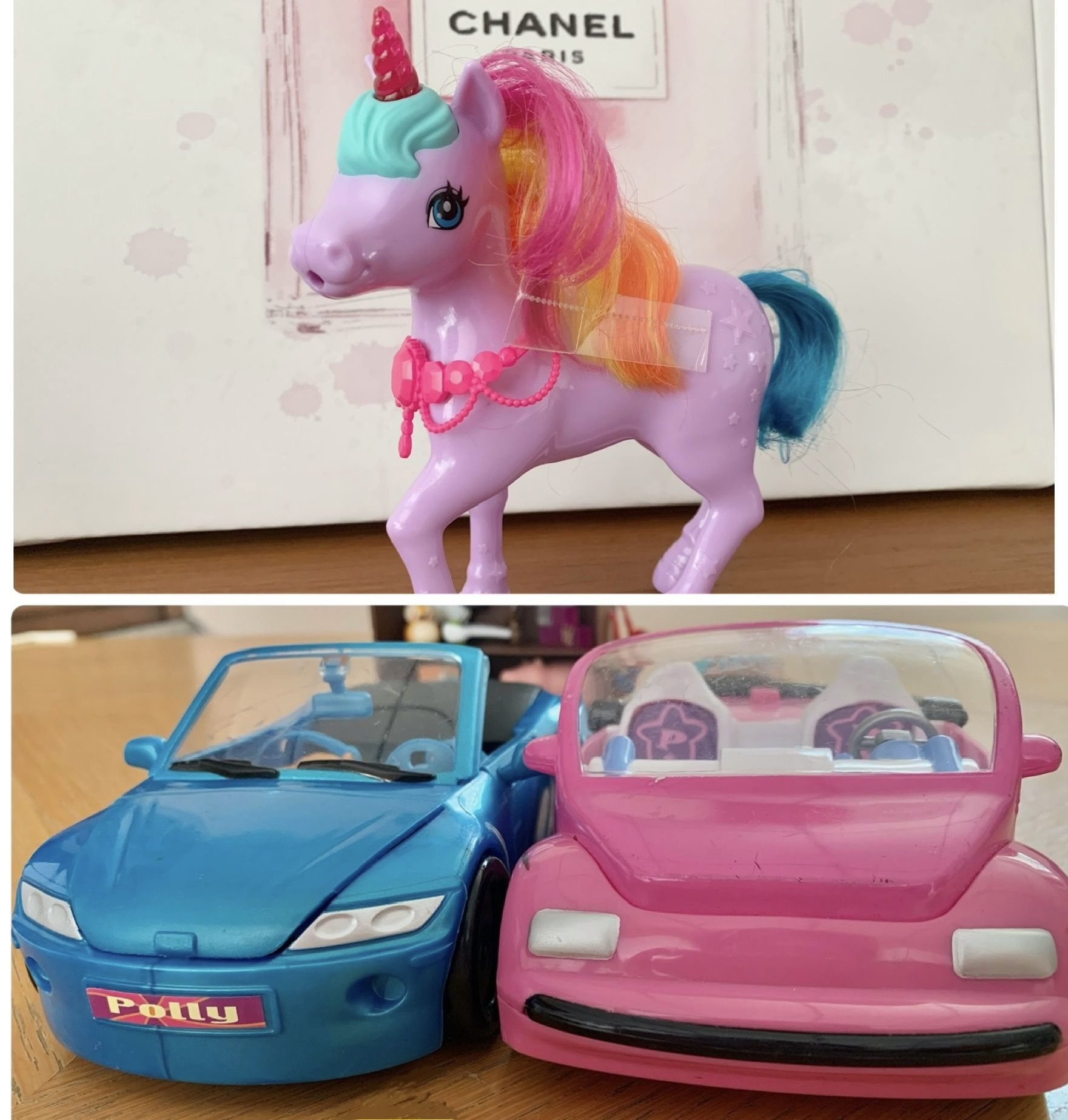 Shippable Set Of Mattel Polly Pocket Convertible Cars & Barbie Pony