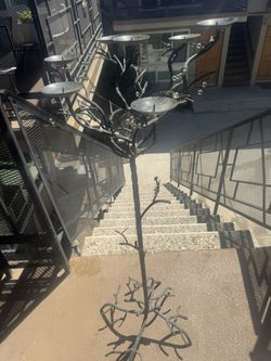 Vintage Twig Floor Wrought Iron Candle Holder