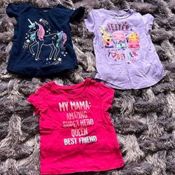 Blue and Purple Short Sleeve Tees with Graphic Designs