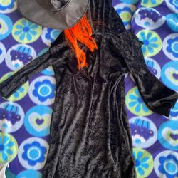 Girls Black Cape w/ Hat Costume Suit