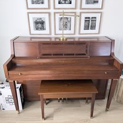 Kawai Upright Piano + Bench – Beautiful Wood Finish
