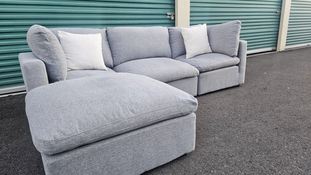 FREE DELIVERY!!! Allandale 4pc Modular Sofa + Ottoman (GRAY)