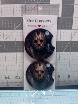 Jason Voorhees Handmade Car Coasters Set of 2