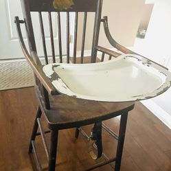 Antique Wooden High Chair From 1920s