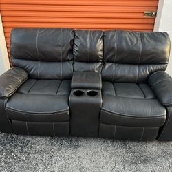 Grey Leather Sofa Recliner