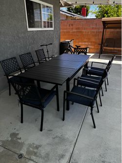 table with eight chairs