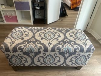Fabric storage ottoman bench