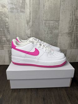 Size 5Y Nike Air Force 1 "White Laser Fuchsia" Brand New