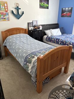 Solid Pine Wood Twin Bed Frame – $220 OBO