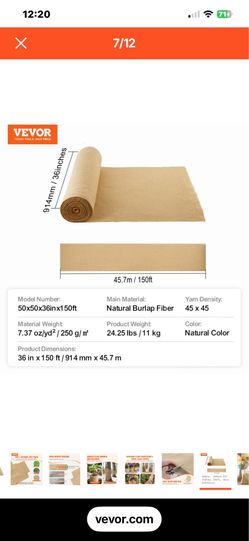Burlap Fabric Roll, 40” x 150 ft & 50 x 50 High Density Wide Natural Burlap Fabric Rolls, Jute Fabric Burlap Tree Wrap Roll, for Decor, Crafts, Weddin