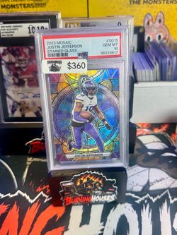 2023 Panini Mosaic Stained Glass Justin Jefferson #SG15 PSA 10
