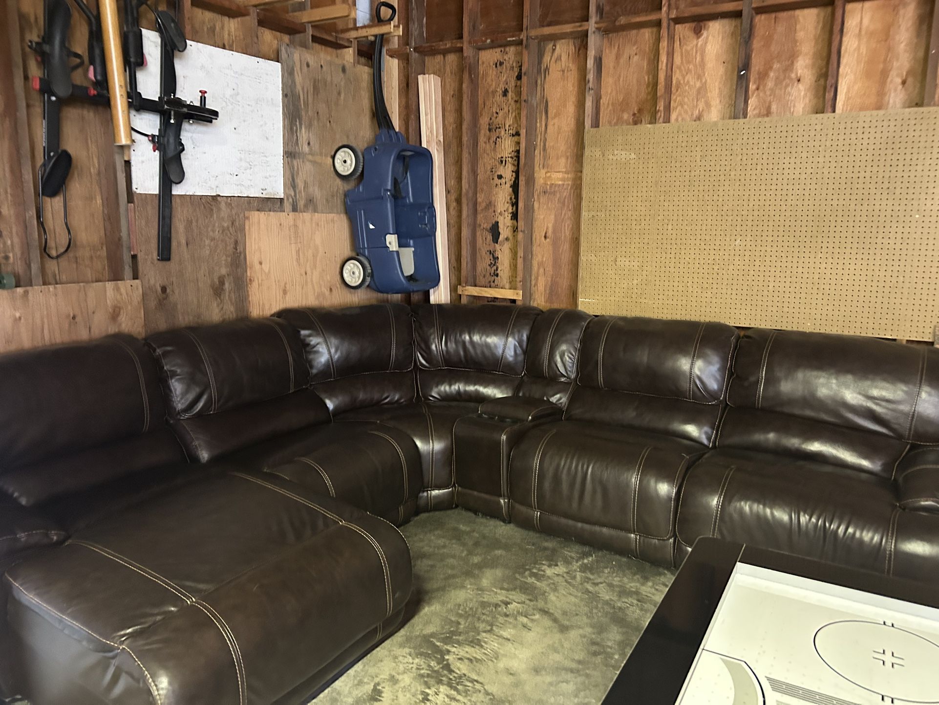 Leather Sectional With Recliners