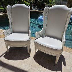 Vintage Wingback Antque Chairs (Pair)