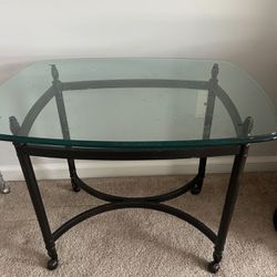 Set Of 2 Glass End Tables 