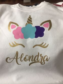Unicorn birthday shirts personalized/ camisas personalizadas de unicornio