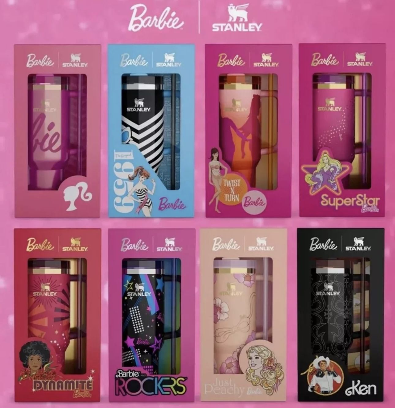 Stanley x Barbie 40oz Quencher Collection (Set of x8) BRAND NEW IN BOX!